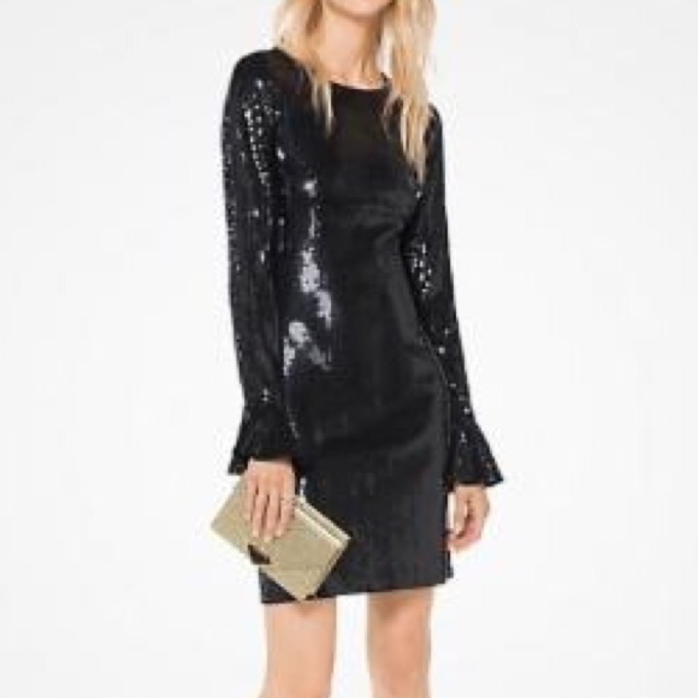 Michael Kors Sequined Bell-Cuff Dress